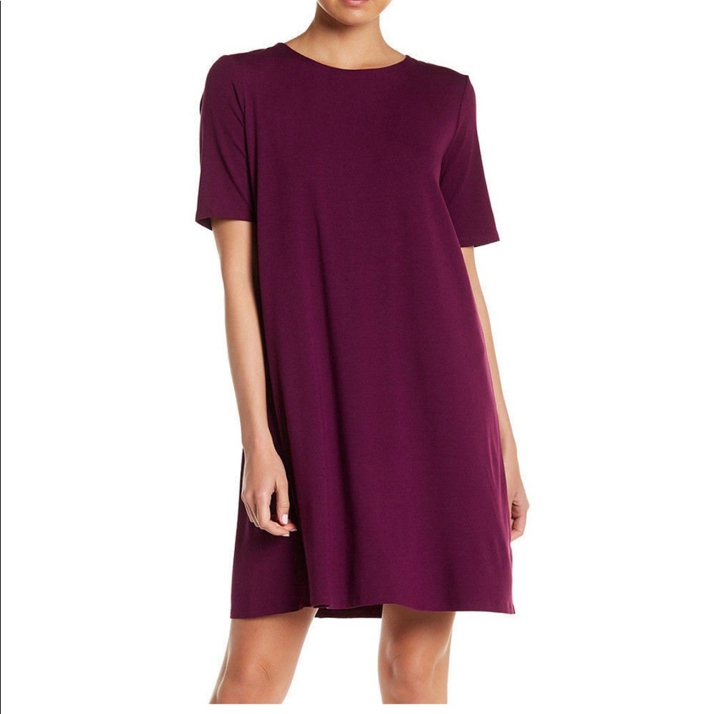 Eileen Fisher burgundy casual dress